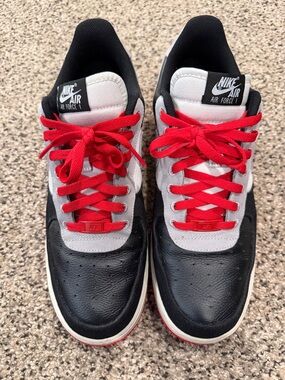 Nike Air Force 1 Low - Black, White & Red Laces